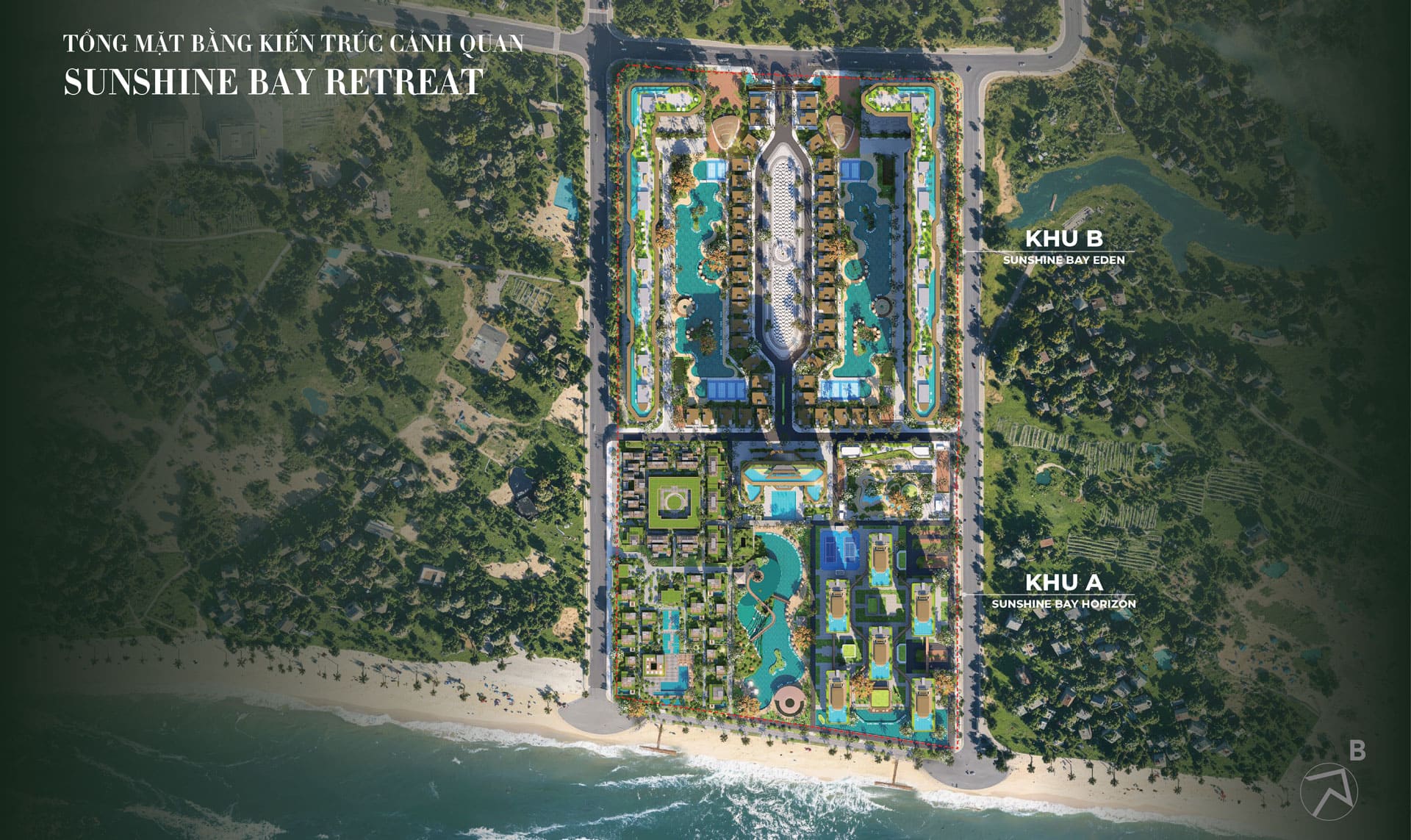 Phân khu Sunshine Bay Eden mang đến không gian nghỉ dưỡng biệt lập, riêng tư với chuỗi biệt thự biển xa hoa và tiện ích chăm sóc sức khỏe (Wellness) đẳng cấp 5 sao.